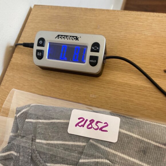 Ralph Lauren Top Womens Small Gray Striped 1/4 Button Long Sleeve Knit Stretch - Picture 9 of 11